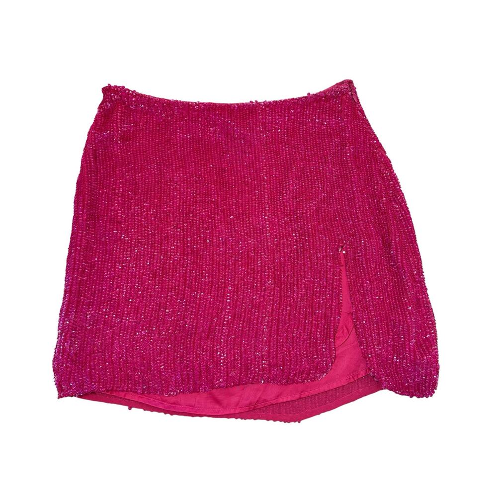 Retrofete Fuchsia Pink Sequin Mini Skirt XS